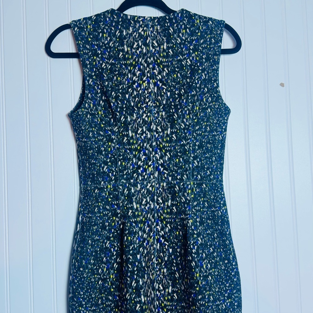 Yigal Azrouel - Speckled Multi Print Zippered Sheath Dress 4 - Picture 8 of 15